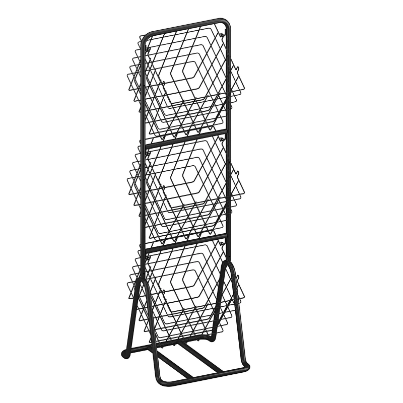 Fruit Racks Vegetable Stands Wire Grid Basket Use Kitchen Storage Shelf Customized Retail Store Easy Assemble Tier Home Steel
