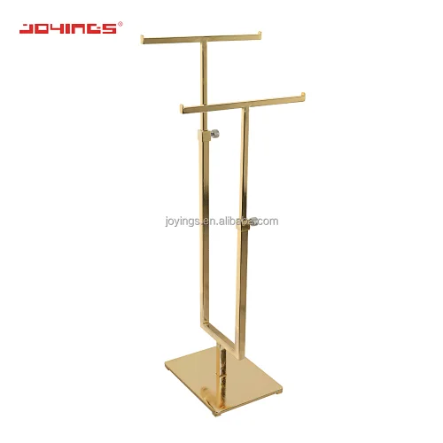 Fashion Rosed Golden Handbag Display Stainless Steel Handbag Display Stand Adjustable Handbag T Stand