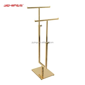 Fashion Rosed Golden Handbag Display Stainless Steel Handbag Display Stand Adjustable Handbag T Stand