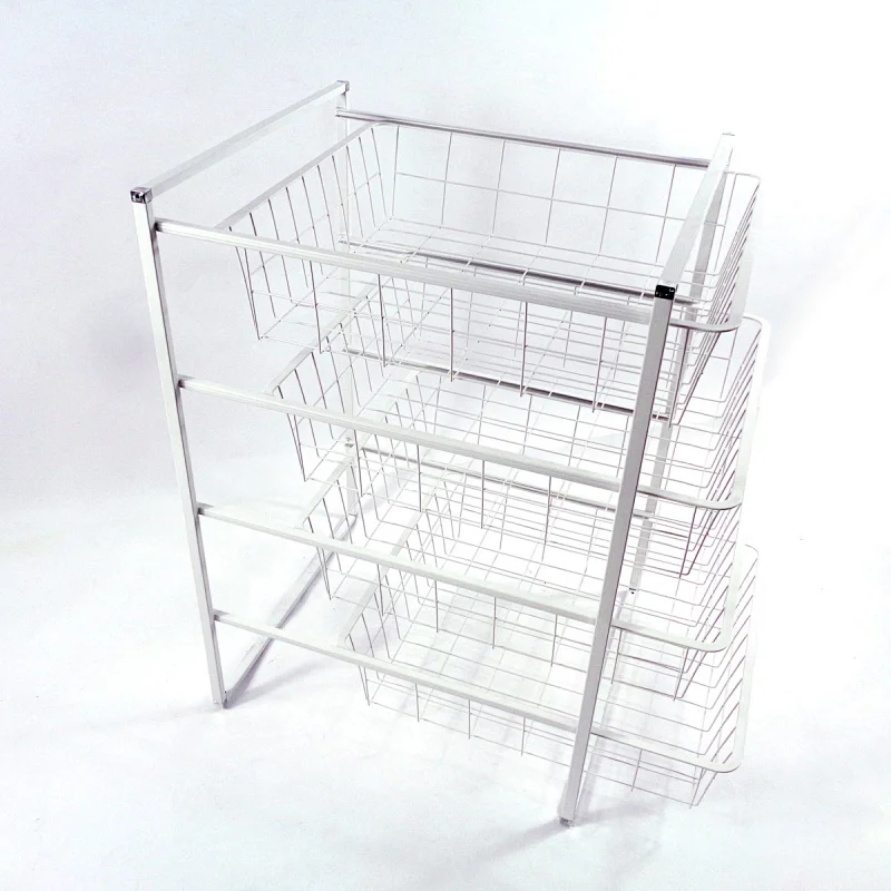 Metal Wire Free Standing Pull Out Kitchen Vegetable Fruit storage basket shelving Drawers Storage Rack