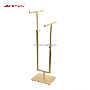 Fashion Rosed Golden Handbag Display Stainless Steel Handbag Display Stand Adjustable Handbag T Stand