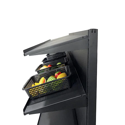 High quality supermarket metal fruit vegetable shelf display rack stand for supermarket grocery store