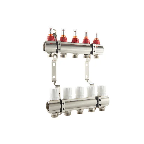 Brass manifold with flow meter