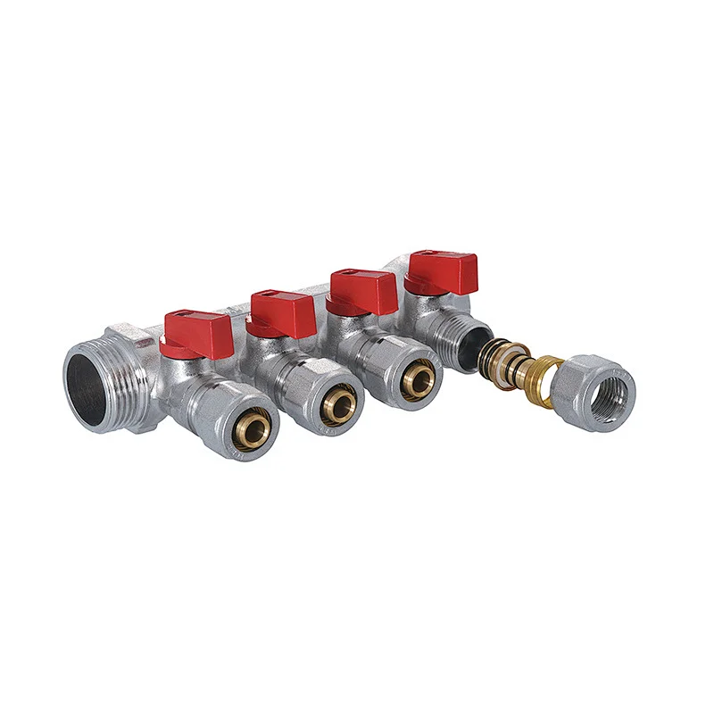 Brass manifold with ball valves