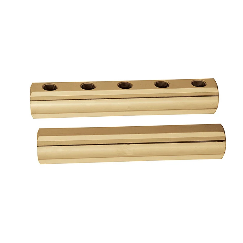 Brass manifold pipe, holes in one side