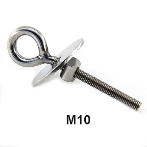Eye hook bolt with nut and washer