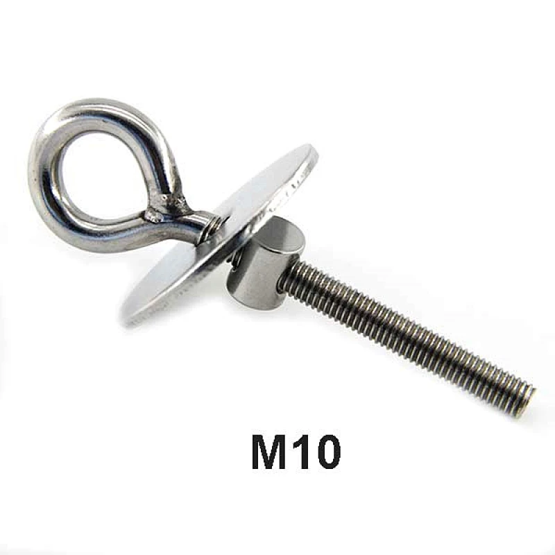 Eye hook bolt with nut and washer