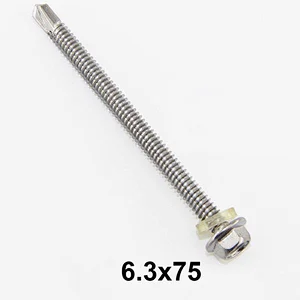 Hex washer head self drilling screw with PVC washer
