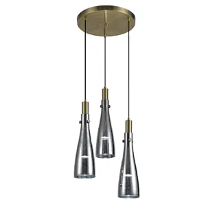 3 lights glass pendant lamp