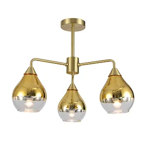 glass ceiling light gold indoor lamp