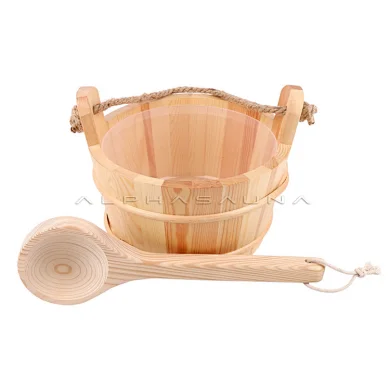 wooden sauna bucket