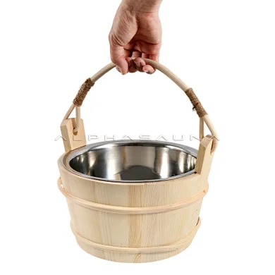wooden sauna bucket