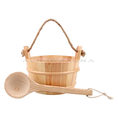 wooden sauna bucket