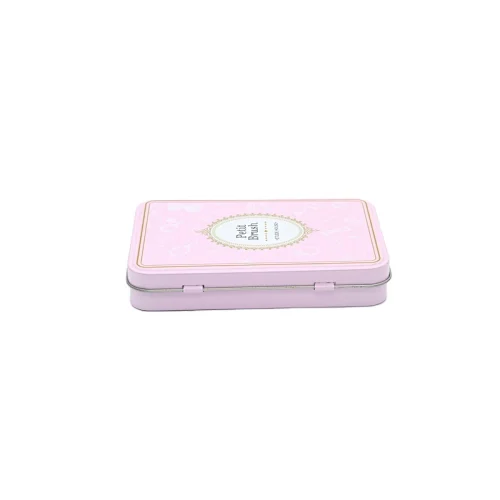 Small colored rectangular cosmetic hinged tin box Candle Tin Can Round Aluminium Metal Packaging custom box