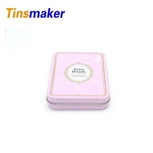 Small colored rectangular cosmetic hinged tin box Candle Tin Can Round Aluminium Metal Packaging custom box