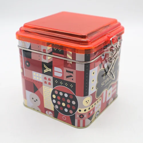 Square Container Snacks Plasticine Mint Tobacco Tin Box Tea Caddy Food Tea Packaging Metal Tin Candy Tinplate Square Shape ISO