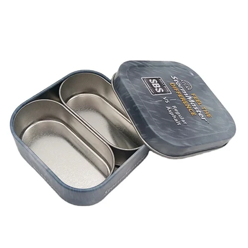 condom square pocket tin  box with divider gift earring tins silicone ring metal box custom box