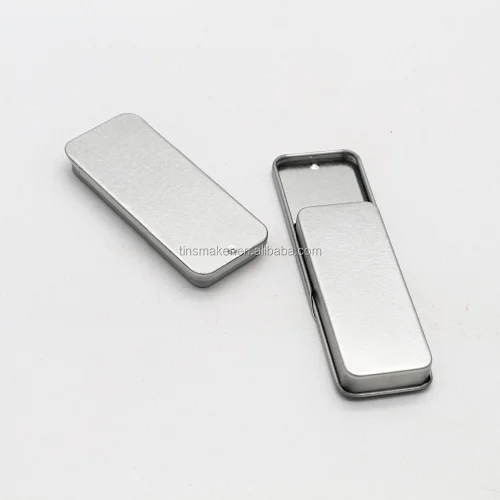 foodgrade small size pocket slider tin sliding metal box solid perfume tin container custom box