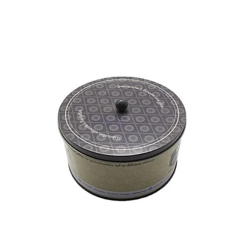 logo customized food safe cookies packaging tin cans with handle