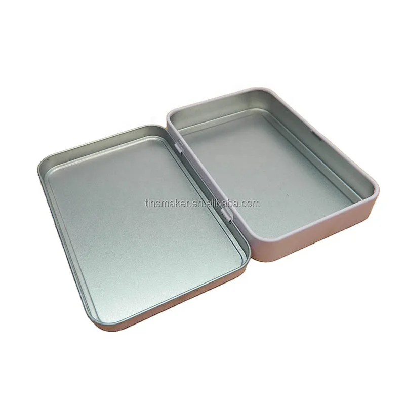 Metal Hinge Top Tin Containers for Cosmetic Brush Set Storage