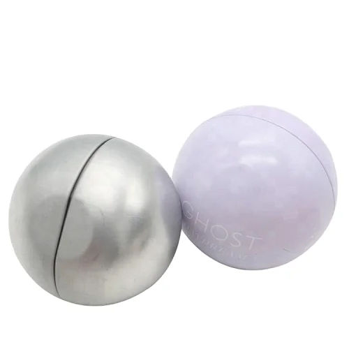 wholesale custom printing christmas tin ball box gift metal container Spot black round window candle tin can