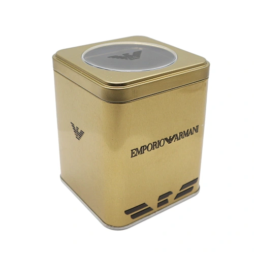 High quality lid square  metal airtight tin can with clear PVC window lid