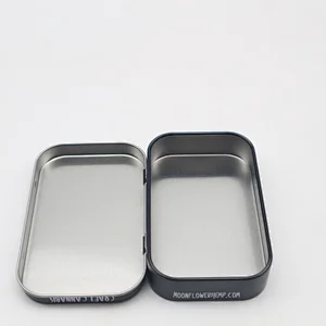 Custom Printing Tin Case Small Metal Tinplate Tin Box with Hinged Lid Gift & Craft Customer's Logo Packing Items Rectangular PVC