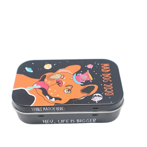 Custom Printing Tin Case Small Metal Tinplate Tin Box with Hinged Lid Gift & Craft Customer's Logo Packing Items Rectangular PVC