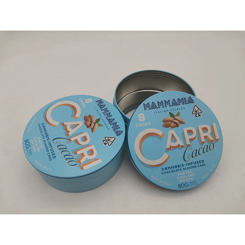 Metal snack with child proof cover tin box Candle Tin Can Round Aluminium Metal Packaging custom box