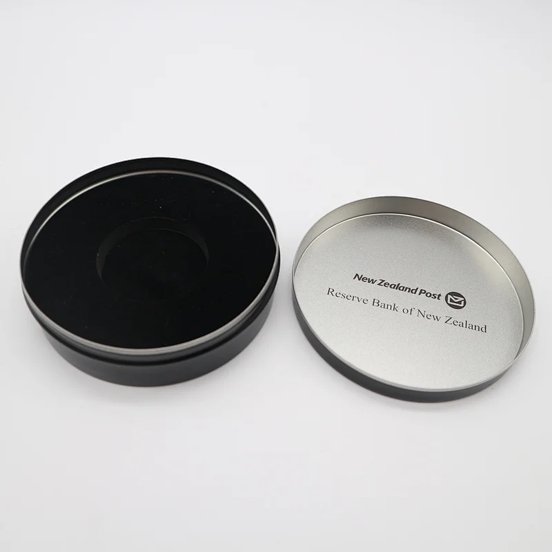 clear lid window round tin can with insert