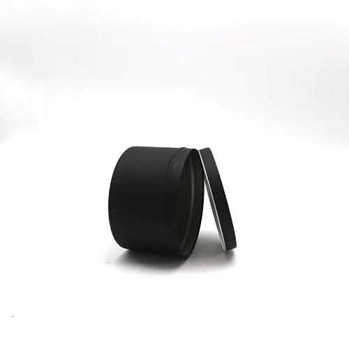 Black elegant matte tinplate candle can customize color pattern size storage tank  Spice can Candle Tin Can Round Aluminium