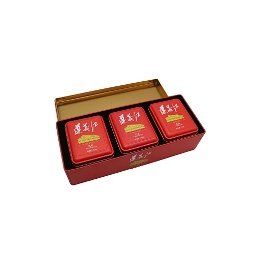 Chinese tea packaging tin box  Metal Food Grade Christmas Candy Cookie Tin   Box moon cake tin box custom