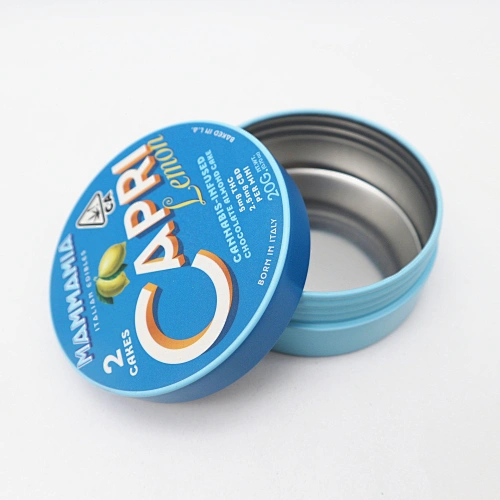 Metal snack with child proof cover tin box Candle Tin Can Round Aluminium Metal Packaging custom box