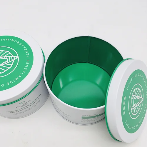 Dia100mm Custom printing round metal tin can for gifts cosmetic skincare eye mask products packaging
