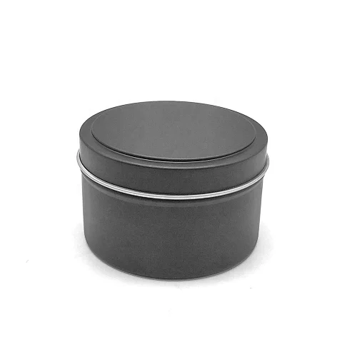 candle tin 2oz 4oz 6oz 8oz Empty Round Silver Rose Gold White Matte Black Seamless Tin Can Jar Container 2/4/6/8 oz With Lid