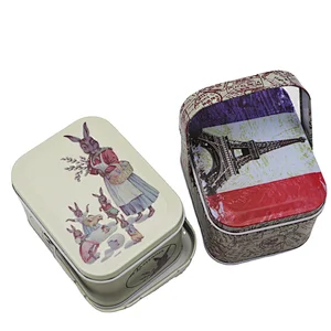 Custom candy cookie tin box gift  packaging metal tin can with handle