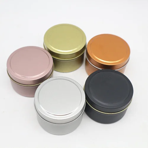 Deep  Metal Tins Box With Lid Candle Container 2oz 4oz 6oz 8oz Custom Candle Wax Tin Can