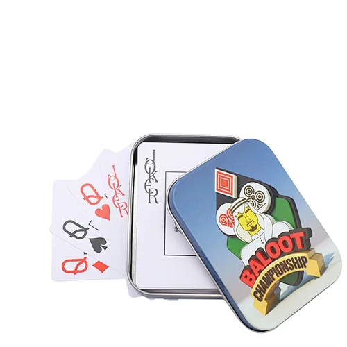 cheap hot sale custom printed gift  wholesale tin can rectangular playing card tin case