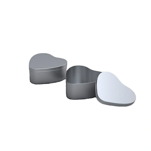 Customizable Thin Heart Shape Tin  golden tea candy jar Metal   Recipe Boxes  Gift Tin Box For Candle Packaging Promotion Food P custom box
