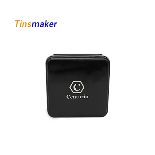black square tin box with customized logo printing Metal Food Tin Container Coffee Packing Can custom box