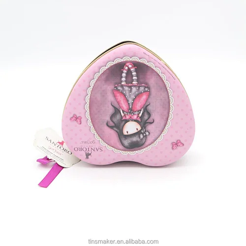 2022 OEM Factory Heart Shaped Valentine Gift Metal Tin Box