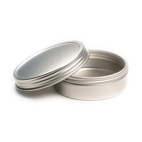 aluminum steel metal screw top tins  tin can for hair soy wax product Candle Tin   Can Round Aluminium Metal Packaging