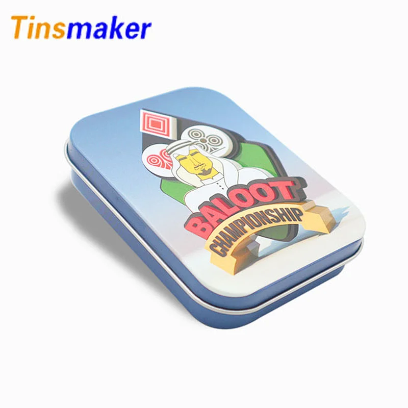 cheap hot sale custom printed gift  wholesale tin can rectangular playing card tin case