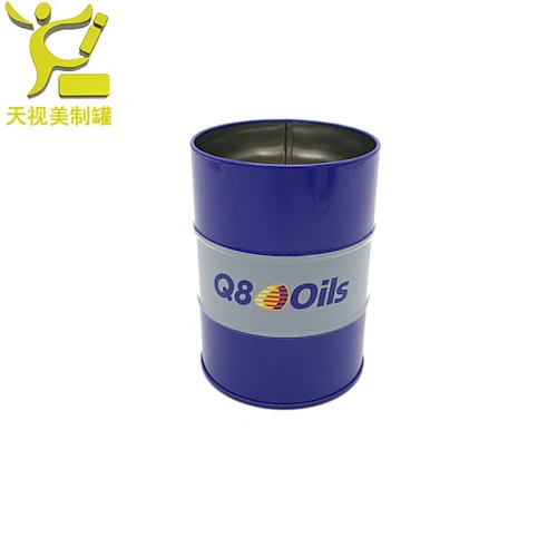 oil drum shaped tin can jar with slip lid  metal round holder tin can luxury food packaging metal tin box