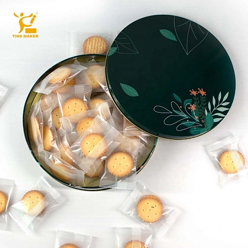 Wholesale Christmas Metal Round Biscuit Cookies cookie Candy Gift Tinplate Boxes chocolate tin box case can packaging cans