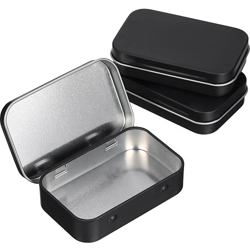 Rectangular Hinged With Lid Custom Printed Small Mini Portable Child Resistant Packaging For Mint Candy Container Metal Tin Box