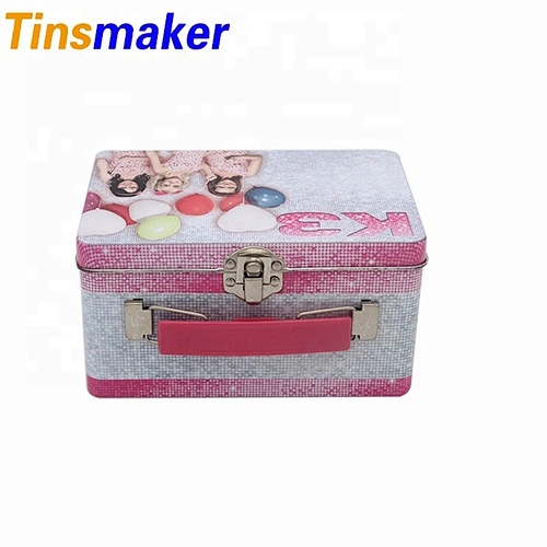 Box Tin Portable Metal With Custom Cartoon Mental Cheap Sublimation Blank Lock Wholesales Customized Lock Rectangle Lunch