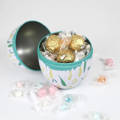 Easter Egg Metal Tin egg shape box can case container metallic promotion packaging craft gift candy Chocolates tinplate