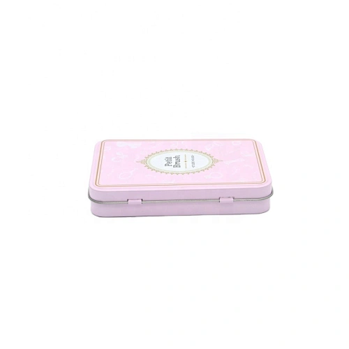 Small colored rectangular cosmetic hinged tin box Candle Tin Can Round Aluminium Metal Packaging custom box