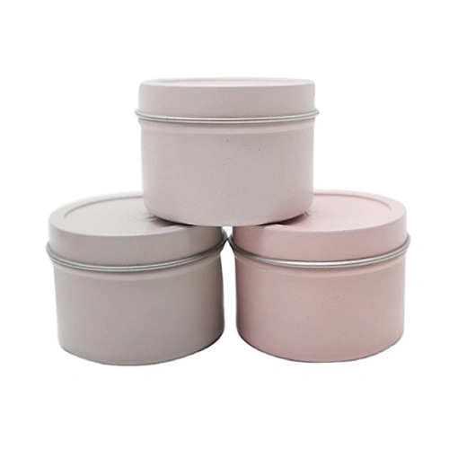 Seamless Travel Round 3Oz 4Oz 8Oz White Matte Black And Gold Metal Candle Can Tins Candle Tin